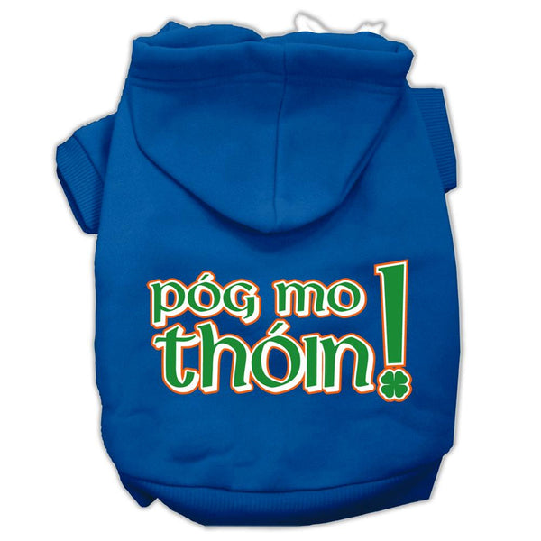 Pog Mo Thoin Screen Print Pet Hoodies Blue Size Lg (14)