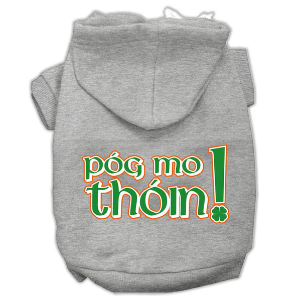 Pog Mo Thoin Screen Print Pet Hoodies Grey Size Lg (14)