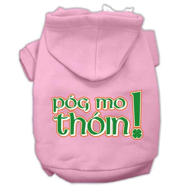 Pog Mo Thoin Screen Print Pet Hoodies Light Pink Size XS (8)