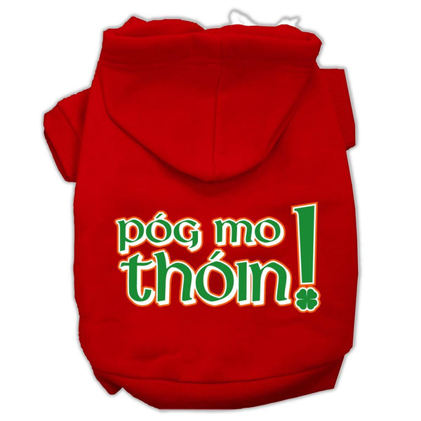 Pog Mo Thoin Screen Print Pet Hoodies Red Size XS (8)