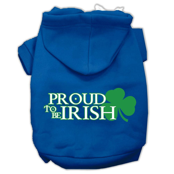 Proud to be Irish Screen Print Pet Hoodies Blue Size Lg (14)