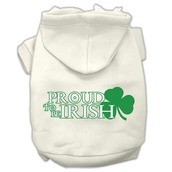 Proud to be Irish Screen Print Pet Hoodies Cream Size Lg (14)