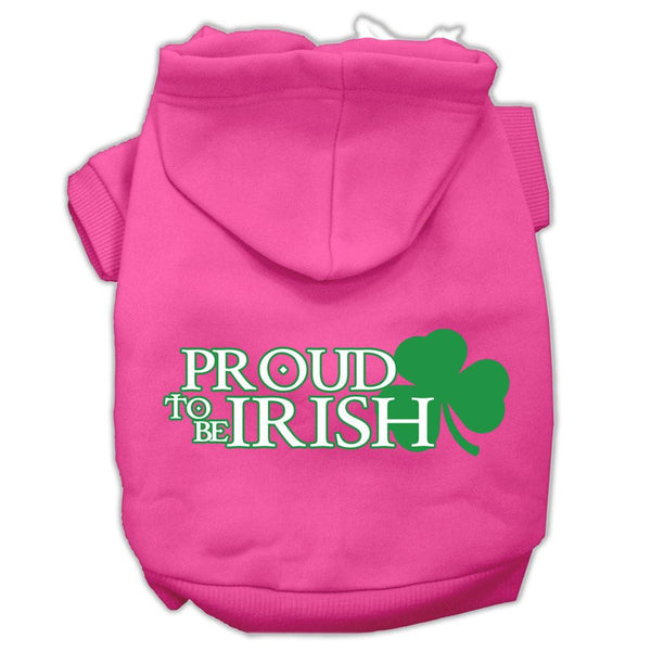 Proud to be Irish Screen Print Pet Hoodies Bright Pink Size Med (12)