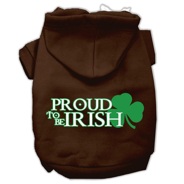 Proud to be Irish Screen Print Pet Hoodies Brown Size Med (12)