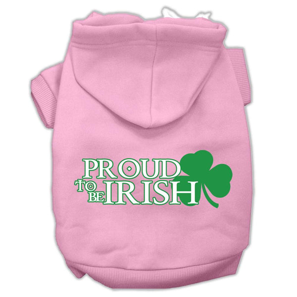 Proud to be Irish Screen Print Pet Hoodies Light Pink Size Med (12)