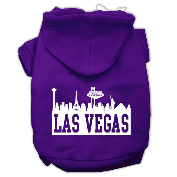 Las Vegas Skyline Screen Print Pet Hoodies Purple Size Lg (14)