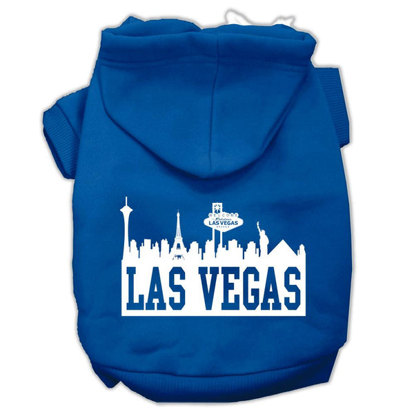 Las Vegas Skyline Screen Print Pet Hoodies Blue Size Med (12)