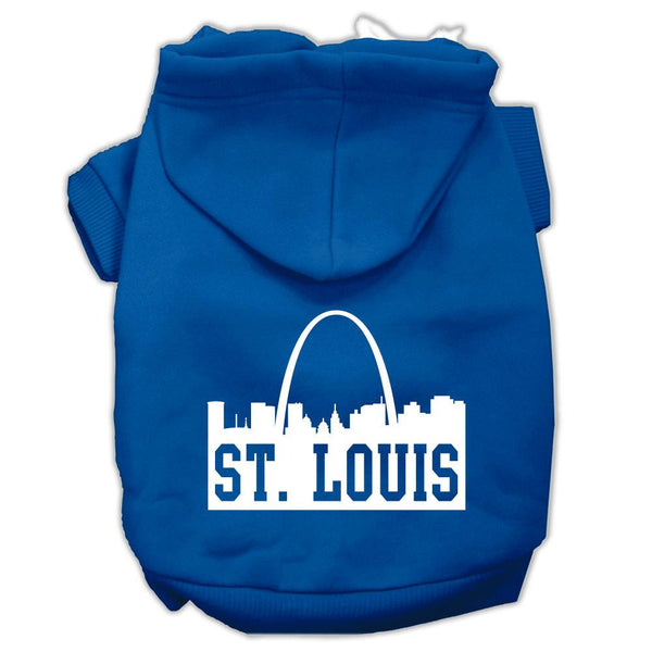 St Louis Skyline Screen Print Pet Hoodies Blue Size Lg (14)