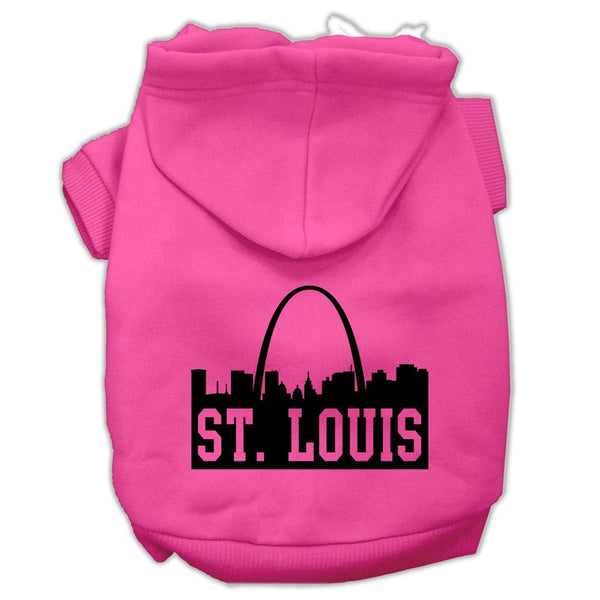 St Louis Skyline Screen Print Pet Hoodies Bright Pink Size Med (12)