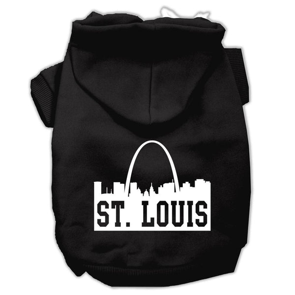 St Louis Skyline Screen Print Pet Hoodies Black Size XXL (18)