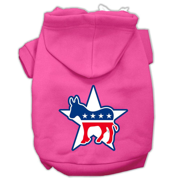 Democrat Screen Print Pet Hoodies Bright Pink Size Lg (14)