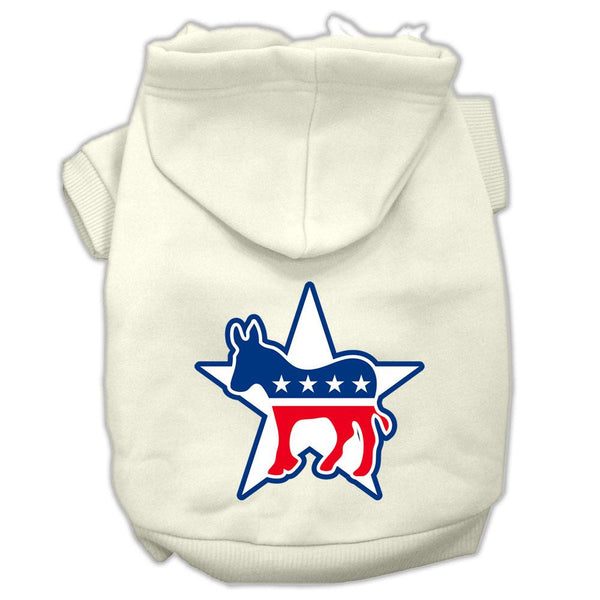 Democrat Screen Print Pet Hoodies Cream Size Lg (14)