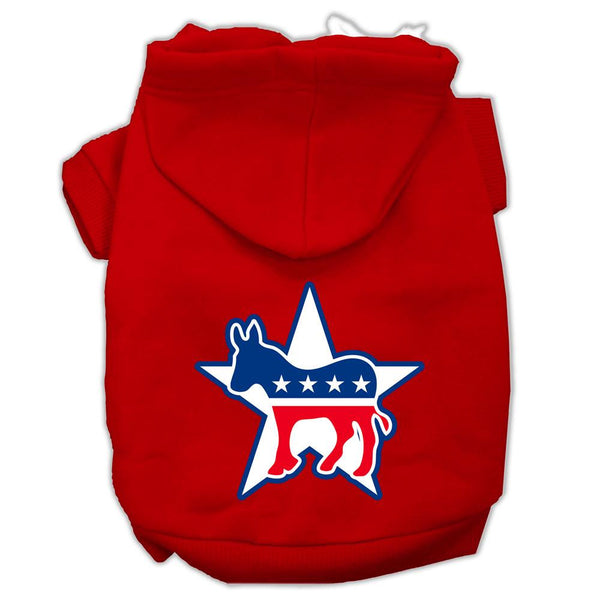 Democrat Screen Print Pet Hoodies Red Size Sm (10)