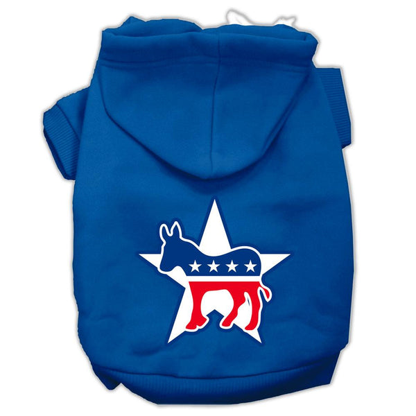 Democrat Screen Print Pet Hoodies Blue Size XS (8)