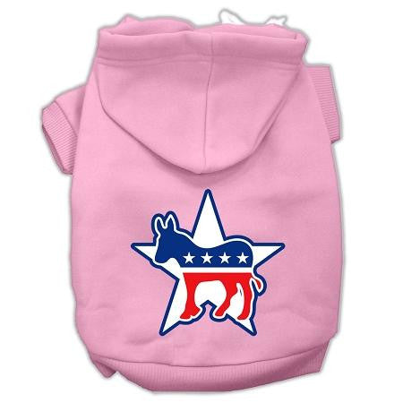 Democrat Screen Print Pet Hoodies Light Pink Size XS (8)