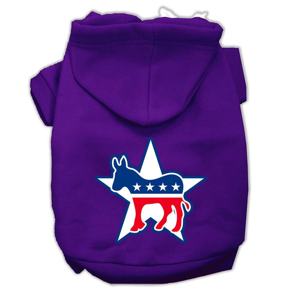 Democrat Screen Print Pet Hoodies Purple Size XS (8)