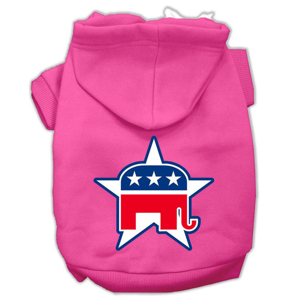Republican Screen Print Pet Hoodies Bright Pink Size XS (8)