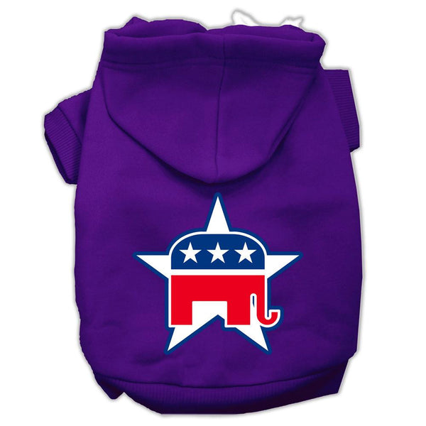 Republican Screen Print Pet Hoodies Purple Size XS (8)