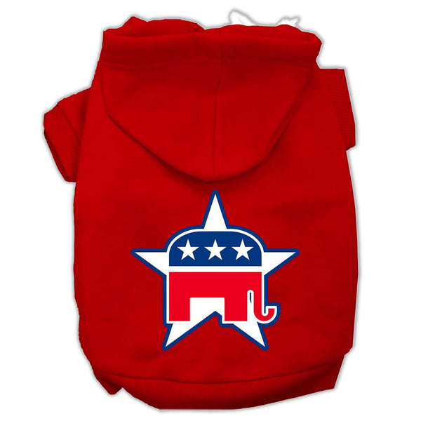 Republican Screen Print Pet Hoodies Red Size XS (8)