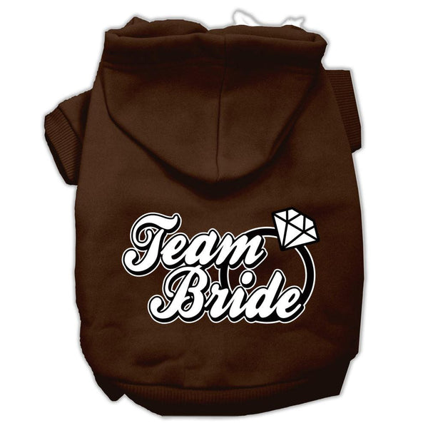 Team Bride Screen Print Pet Hoodies Brown Size XL (16)