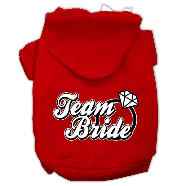 Team Bride Screen Print Pet Hoodies Red Size XL (16)