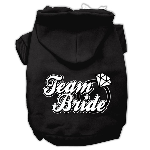 Team Bride Screen Print Pet Hoodies Black Size XXXL (20)