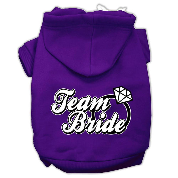 Team Bride Screen Print Pet Hoodies Purple Size XXXL (20)