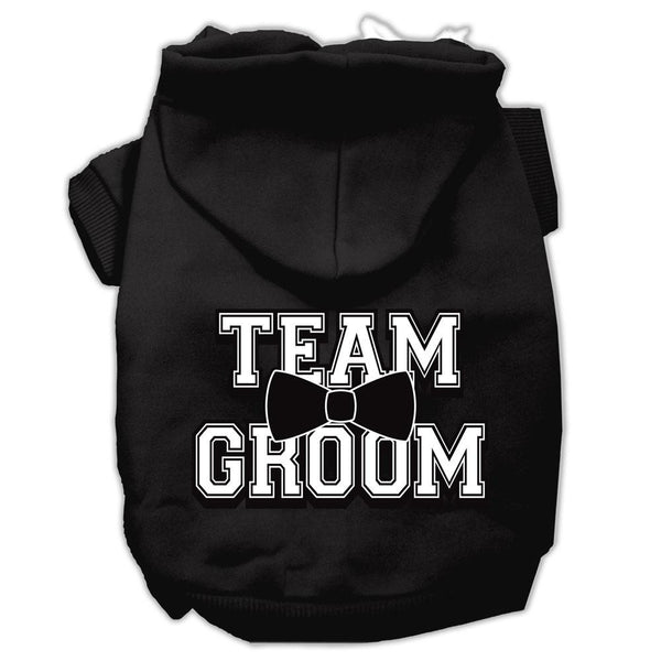 Team Groom Screen Print Pet Hoodies Black Size XXXL (20)