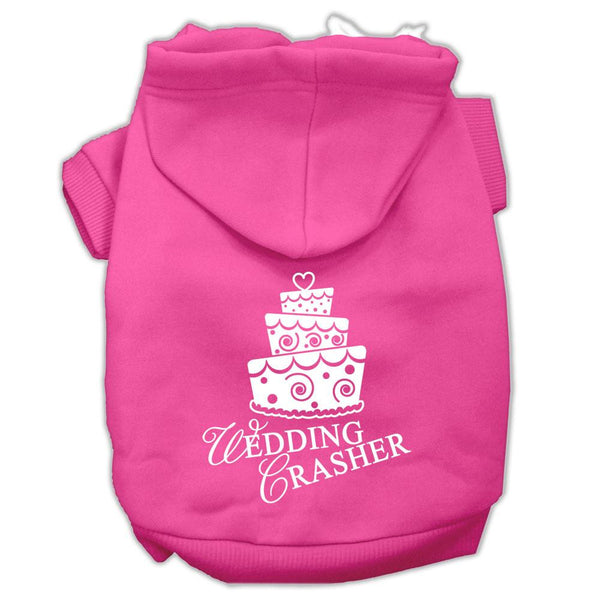 Wedding Crasher Screen Print Pet Hoodies Bright Pink Size Sm (10)