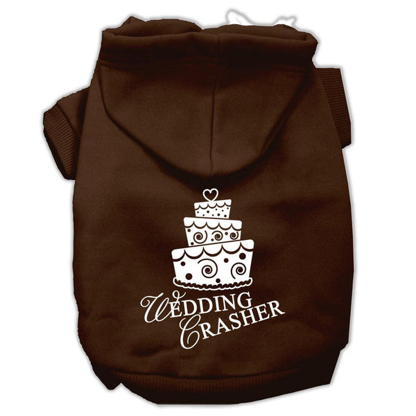 Wedding Crasher Screen Print Pet Hoodies Brown Size XS (8)