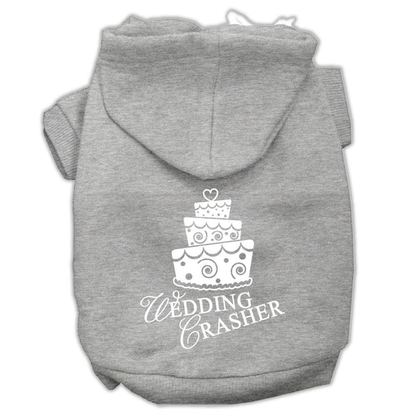 Wedding Crasher Screen Print Pet Hoodies Grey Size XS (8)