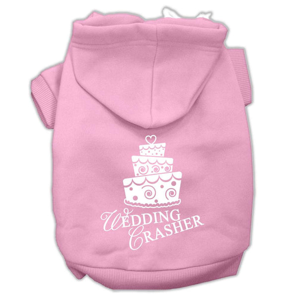 Wedding Crasher Screen Print Pet Hoodies Light Pink Size XS (8)