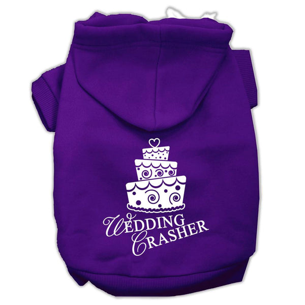 Wedding Crasher Screen Print Pet Hoodies Purple Size XS (8)