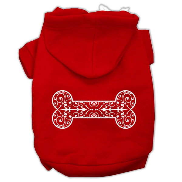 Henna Bone Screen Print Pet Hoodies Red Size XL (16)