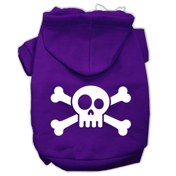 Skull Crossbone Screen Print Pet Hoodies Purple Size Lg (14)