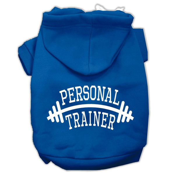 Personal Trainer Screen Print Pet Hoodies Blue Size Lg (14)