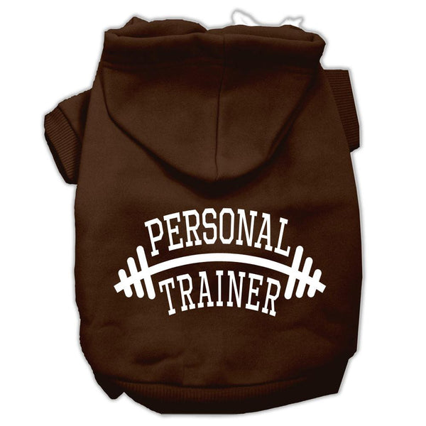 Personal Trainer Screen Print Pet Hoodies Brown Size Lg (14)