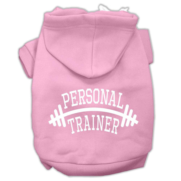 Personal Trainer Screen Print Pet Hoodies Light Pink Size Lg (14)