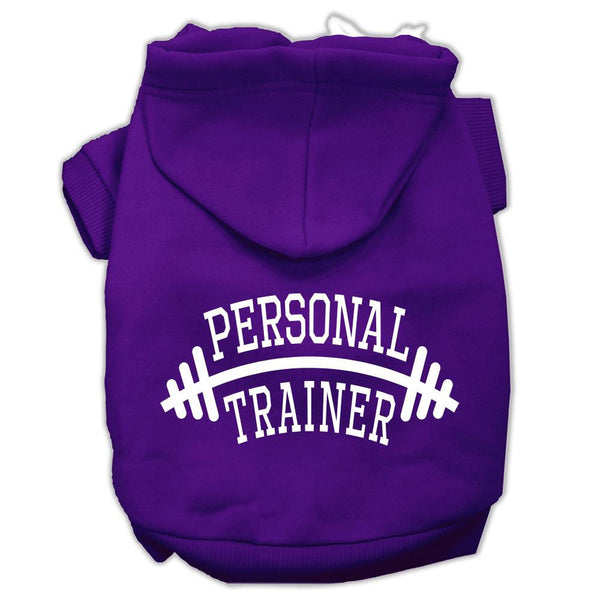 Personal Trainer Screen Print Pet Hoodies Purple Size Lg (14)