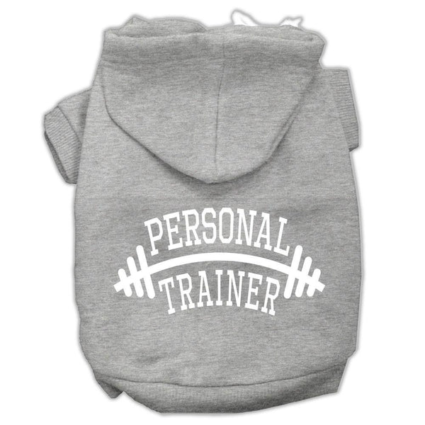 Personal Trainer Screen Print Pet Hoodies Grey Size XS (8)