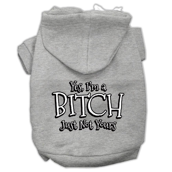 Yes Im a Bitch Just not Yours Screen Print Pet Hoodies Grey Size Med (12)