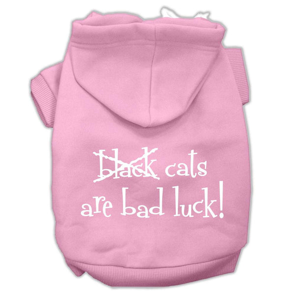 Black Cats are Bad Luck Screen Print Pet Hoodies Light Pink Size L (14)