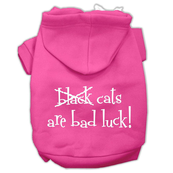 Black Cats are Bad Luck Screen Print Pet Hoodies Bright Pink Size M (12)