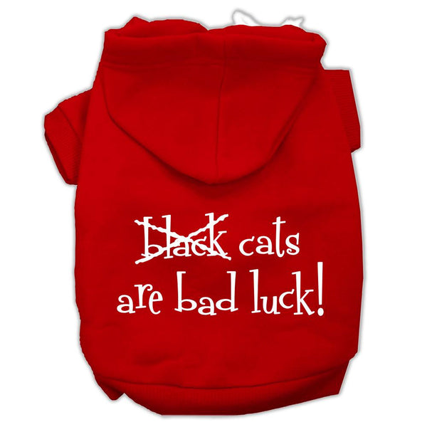 Black Cats are Bad Luck Screen Print Pet Hoodies Red Size M (12)