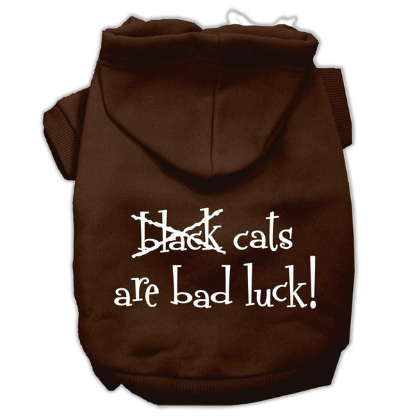 Black Cats are Bad Luck Screen Print Pet Hoodies Brown Size XXXL (20)