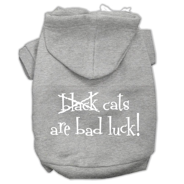 Black Cats are Bad Luck Screen Print Pet Hoodies Grey Size XXXL(20)