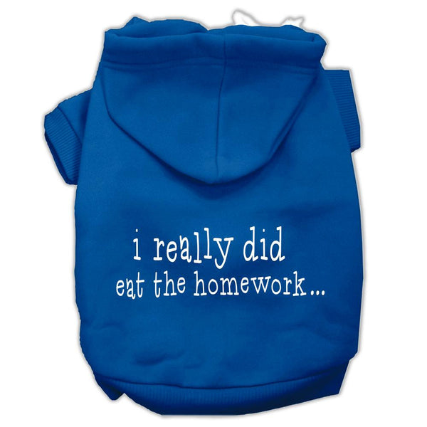 I really did eat the Homework Screen Print Pet Hoodies Blue Size L (14)