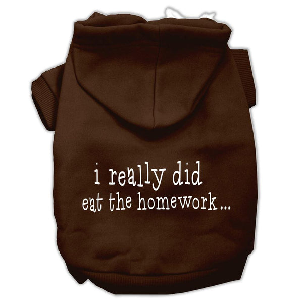 I really did eat the Homework Screen Print Pet Hoodies Brown Size L (14)