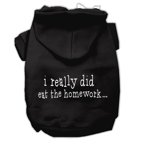 I really did eat the Homework Screen Print Pet Hoodies Black Size XXL (18)