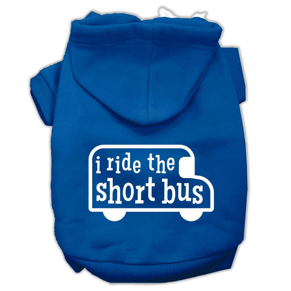 I ride the short bus Screen Print Pet Hoodies Blue Size L (14)